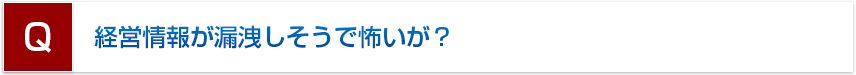 経営情報が漏洩しそうで怖いが？